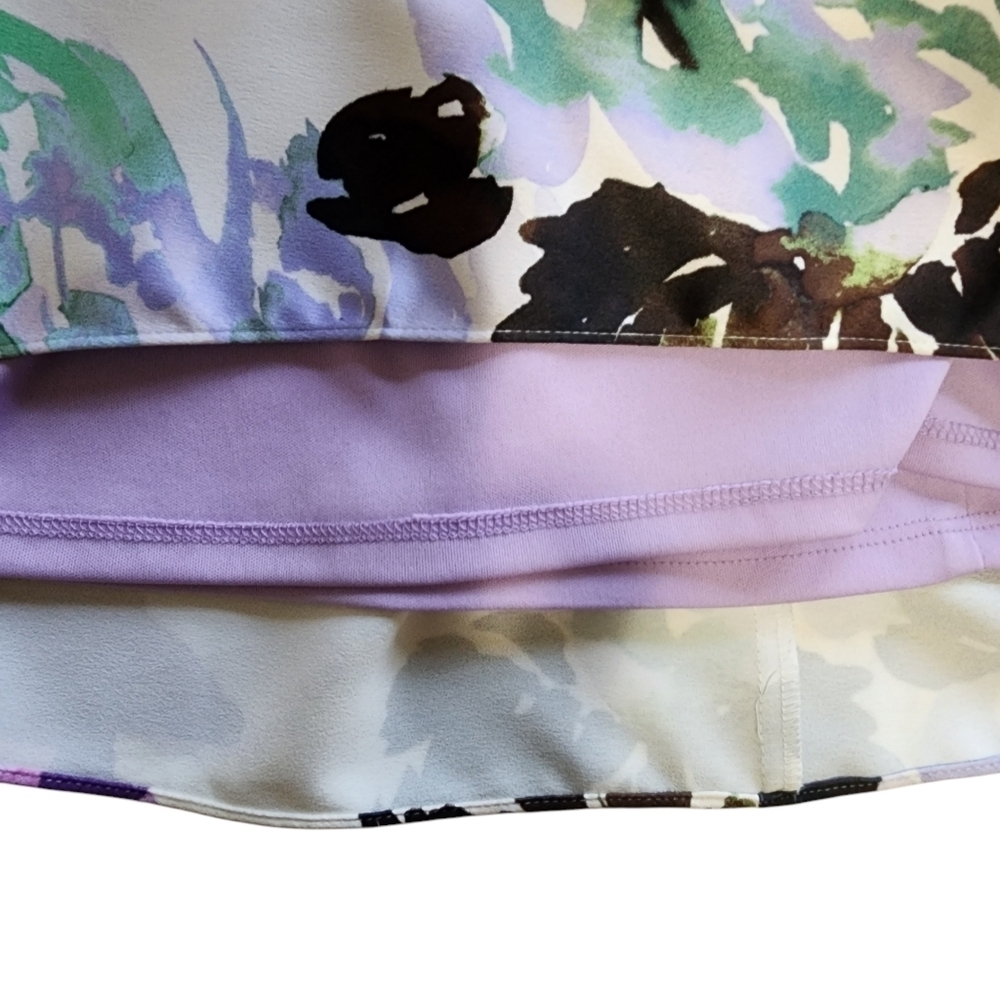 Nicole Miller Sleeveless Mini Lined Floral Watercolor Dress - 10 - Picture 12 of 13